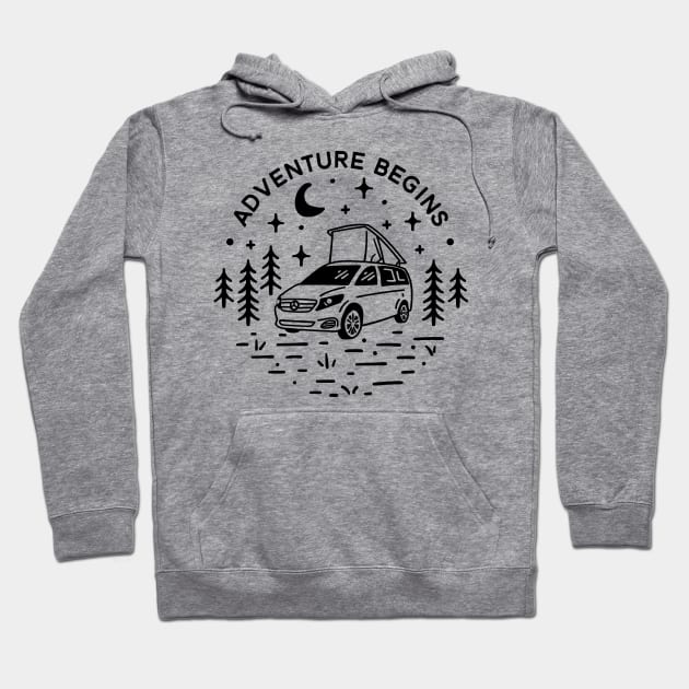 Adventure Begins Hoodie by Vectographers